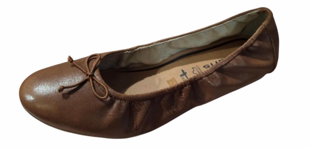NEW TAMARIS women's wortmann flats in cognac